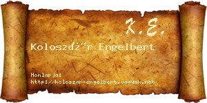 Koloszár Engelbert névjegykártya